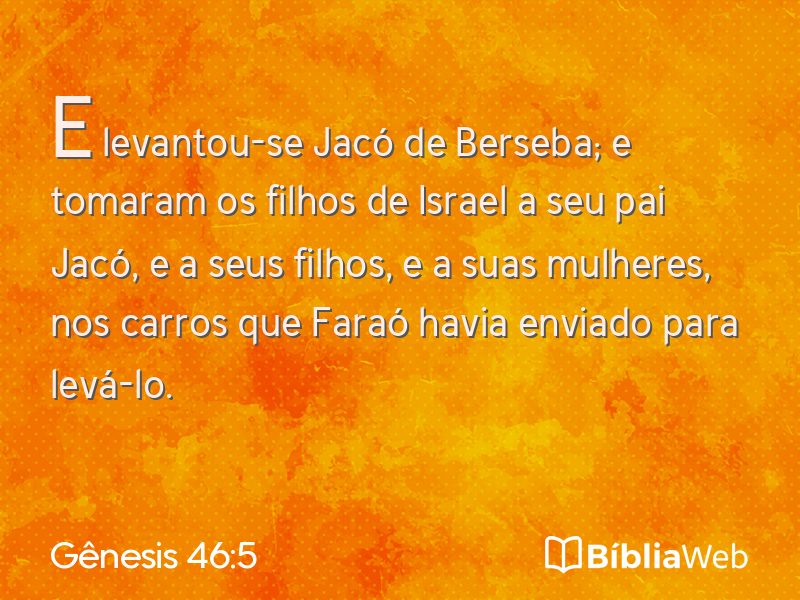 Gênesis 46:5 em imagem para compartilhar
