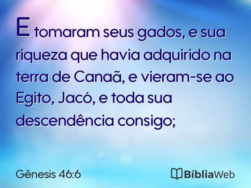 Gênesis 46:6 em imagem para compartilhar