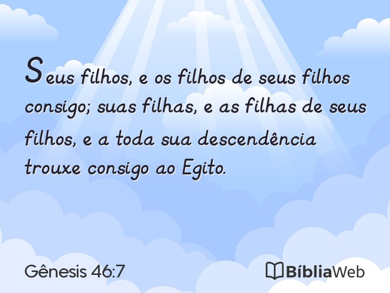 Gênesis 46:7 em imagem para compartilhar