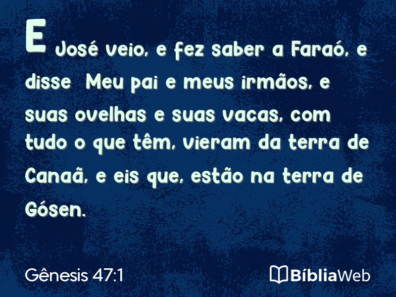 Gênesis 47:1 em imagem para compartilhar