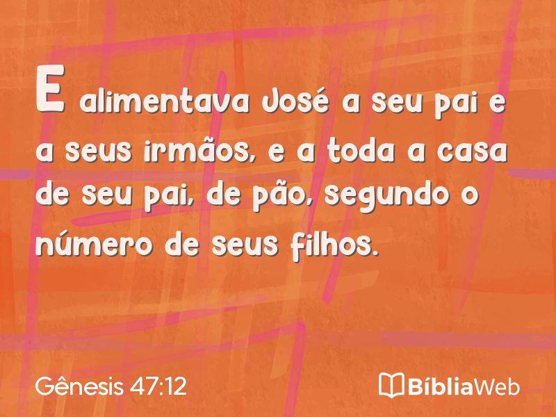 Gênesis 47:12 em imagem para compartilhar