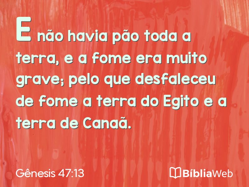 Gênesis 47:13 em imagem para compartilhar