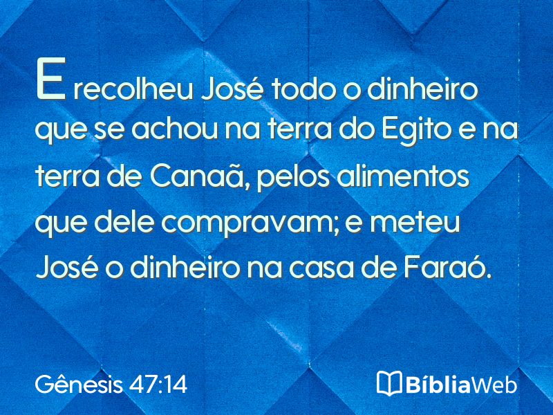 Gênesis 47:14 em imagem para compartilhar