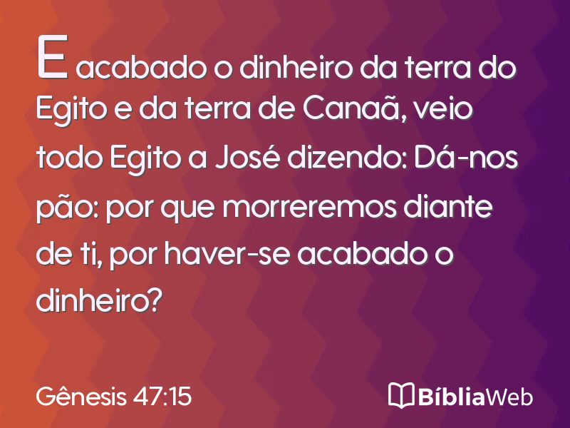 Gênesis 47:15 em imagem para compartilhar