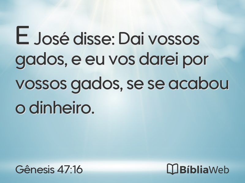 Gênesis 47:16 em imagem para compartilhar