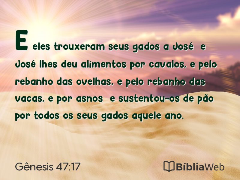 Gênesis 47:17 em imagem para compartilhar