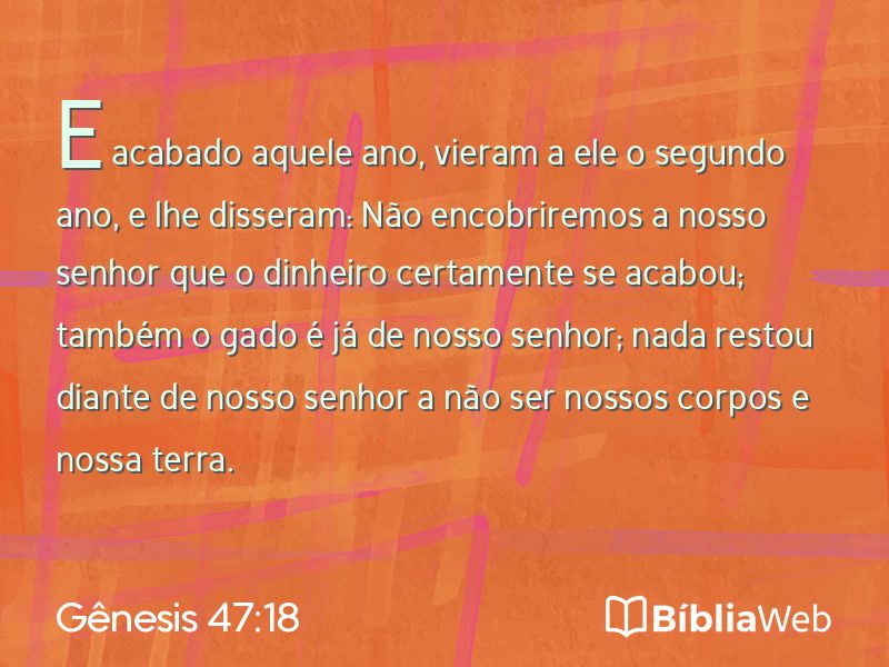 Gênesis 47:18 em imagem para compartilhar