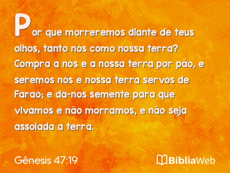Gênesis 47:19 em imagem para compartilhar