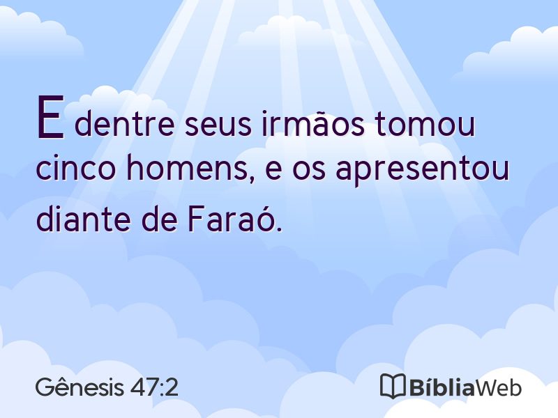 Gênesis 47:2 em imagem para compartilhar