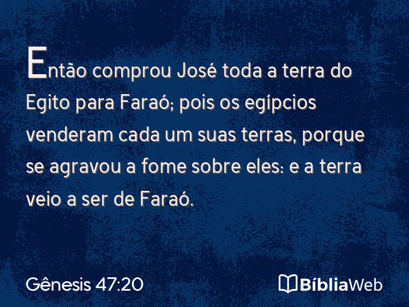 Gênesis 47:20 em imagem para compartilhar