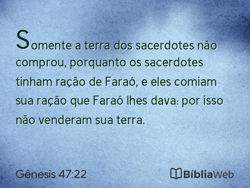 Gênesis 47:22 em imagem para compartilhar