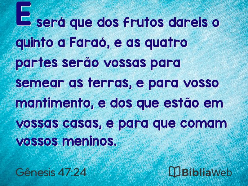 Gênesis 47:24 em imagem para compartilhar