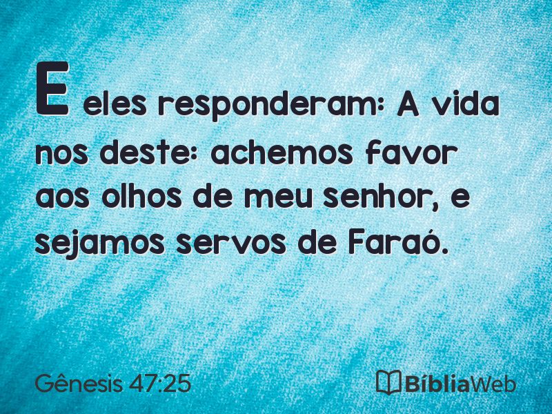 Gênesis 47:25 em imagem para compartilhar