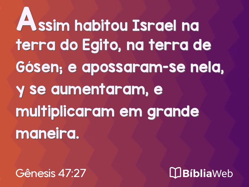 Gênesis 47:27 em imagem para compartilhar