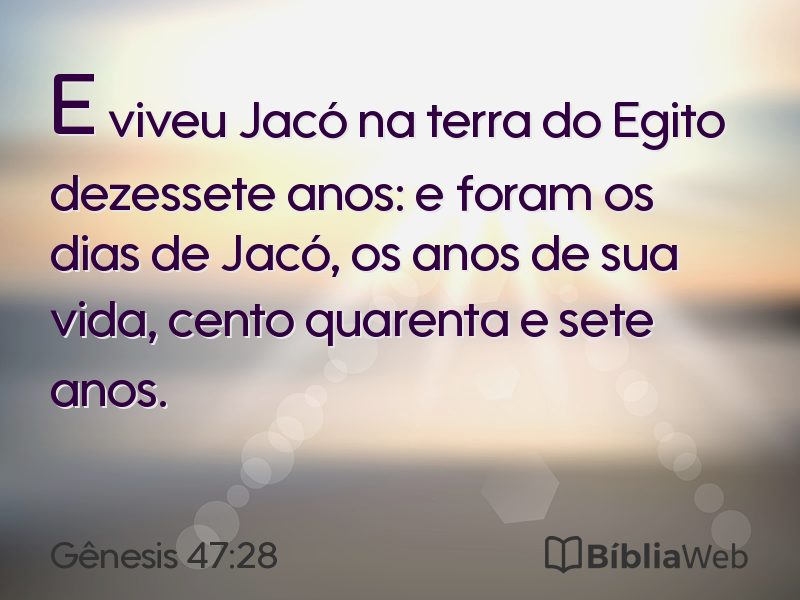 Gênesis 47:28 em imagem para compartilhar