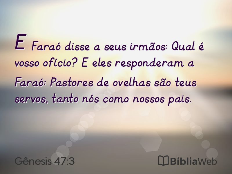 Gênesis 47:3 em imagem para compartilhar