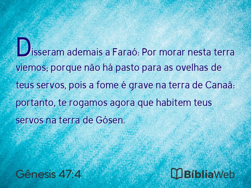 Gênesis 47:4 em imagem para compartilhar
