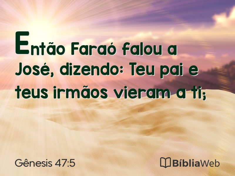 Gênesis 47:5 em imagem para compartilhar