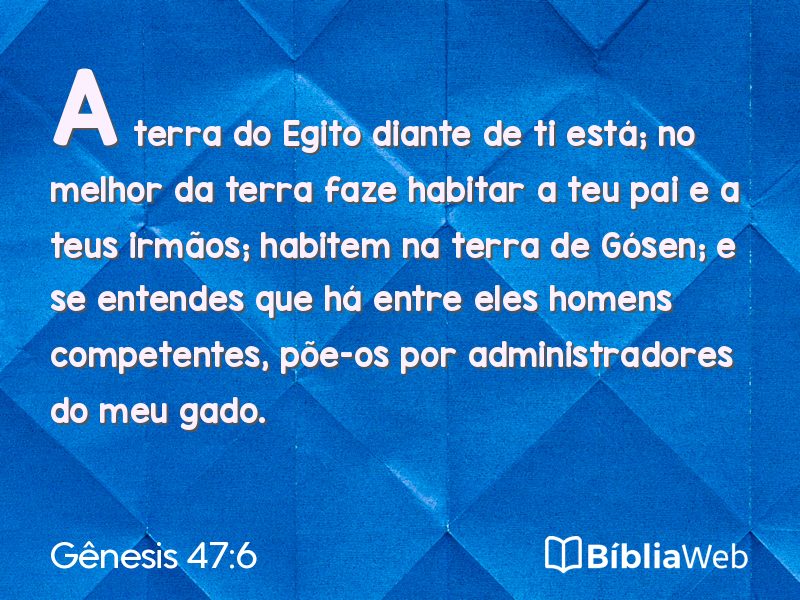 Gênesis 47:6 em imagem para compartilhar