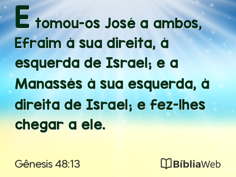 Gênesis 48:13 em imagem para compartilhar