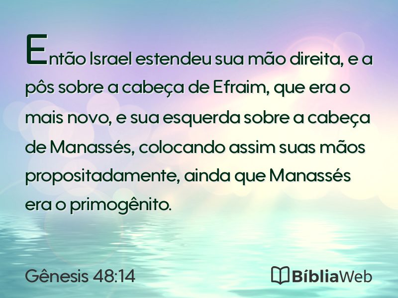 Gênesis 48:14 em imagem para compartilhar