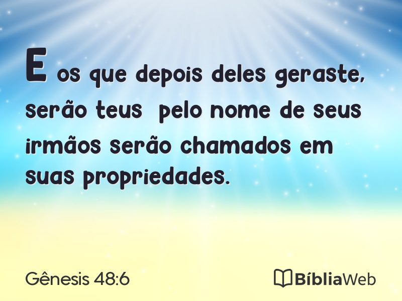 Gênesis 48:6 em imagem para compartilhar