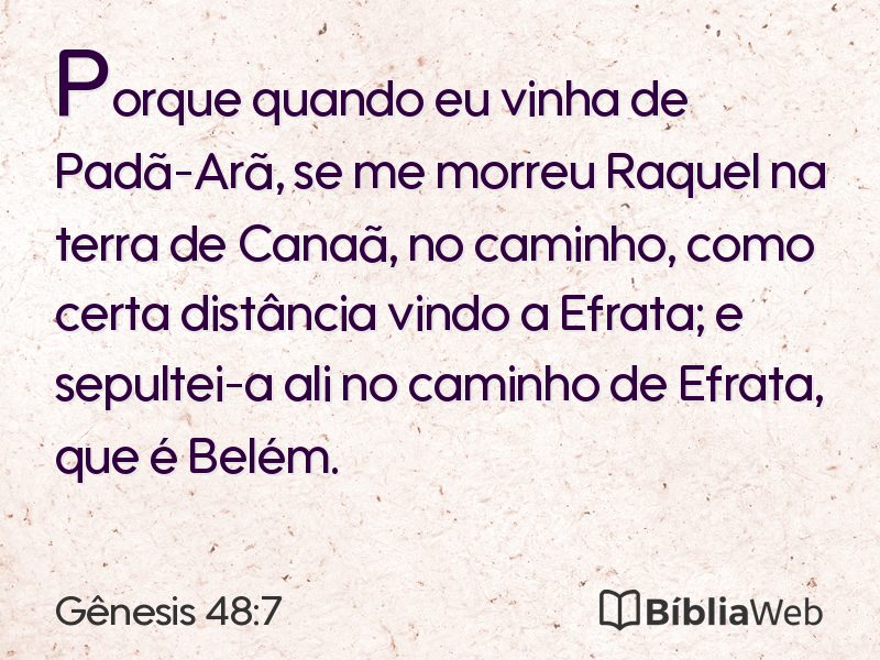 Gênesis 48:7 em imagem para compartilhar