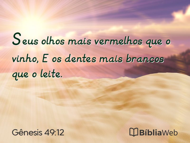 Gênesis 49:12 em imagem para compartilhar