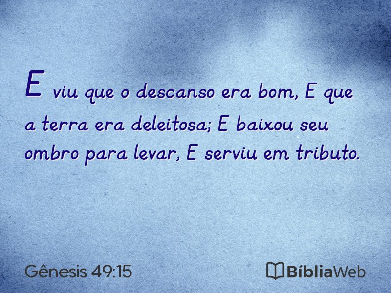 Gênesis 49:15 em imagem para compartilhar