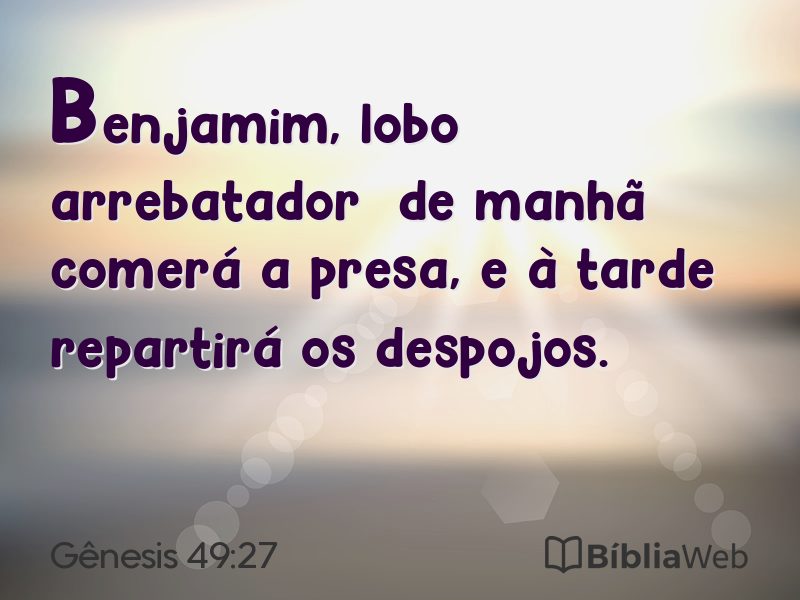 Gênesis 49:27 em imagem para compartilhar