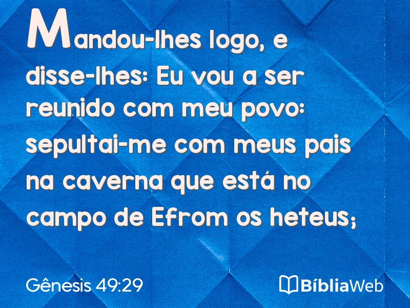 Gênesis 49:29 em imagem para compartilhar