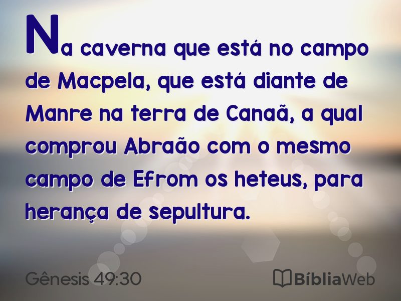 Gênesis 49:30 em imagem para compartilhar