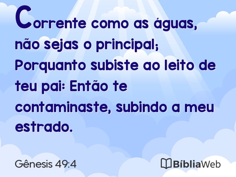 Gênesis 49:4 em imagem para compartilhar