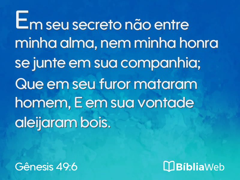 Gênesis 49:6 em imagem para compartilhar