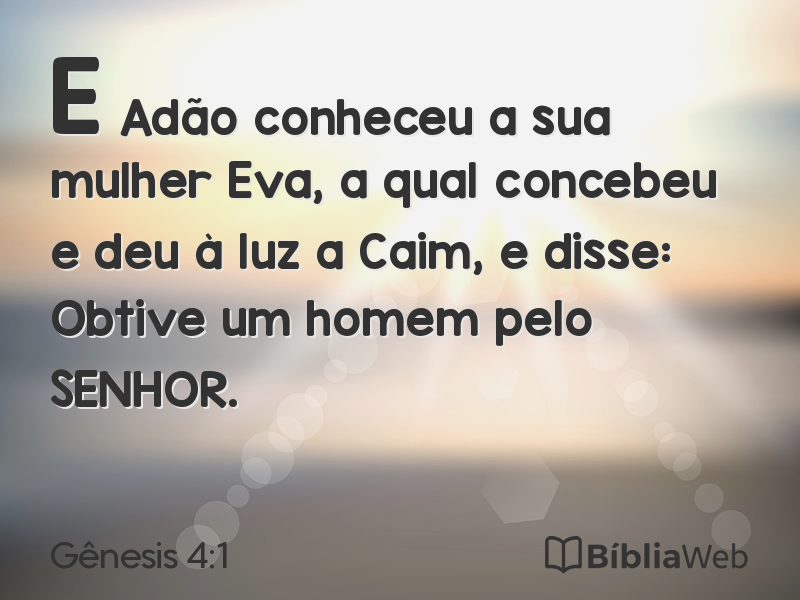 Gênesis 4:1 em imagem para compartilhar