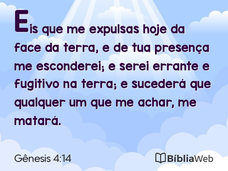 Gênesis 4:14 em imagem para compartilhar