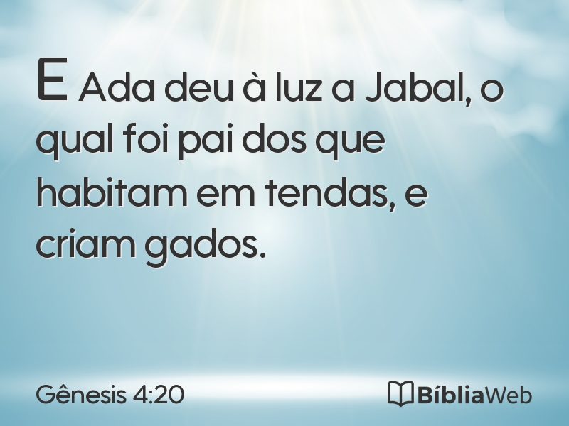 Gênesis 4:20 em imagem para compartilhar