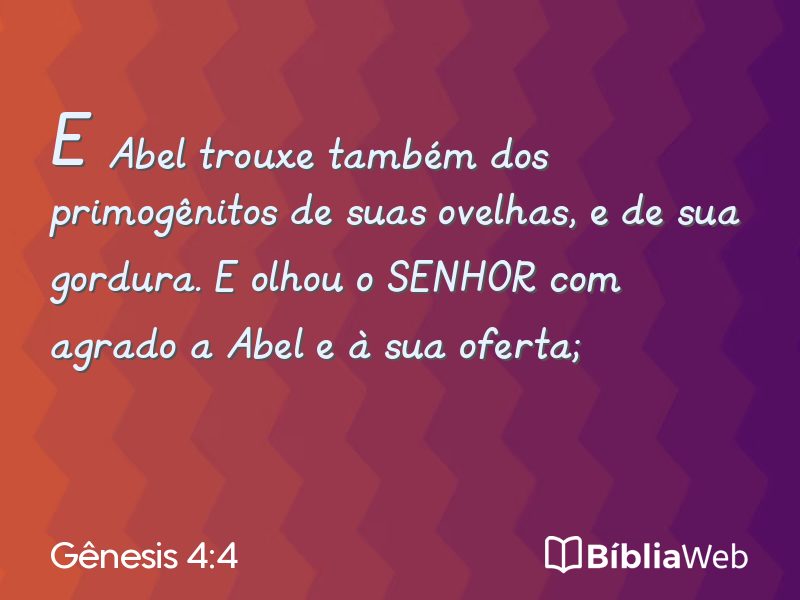 Gênesis 4:4 em imagem para compartilhar