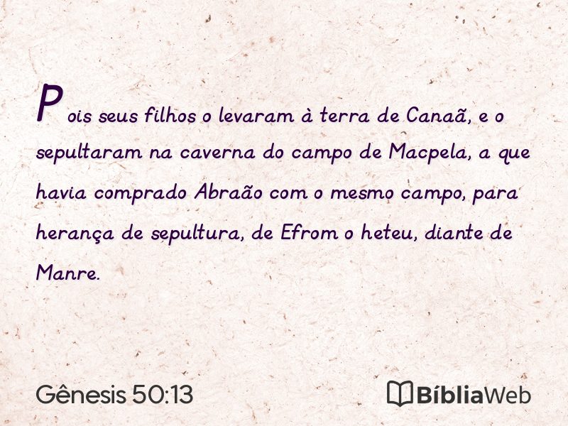 Gênesis 50:13 em imagem para compartilhar