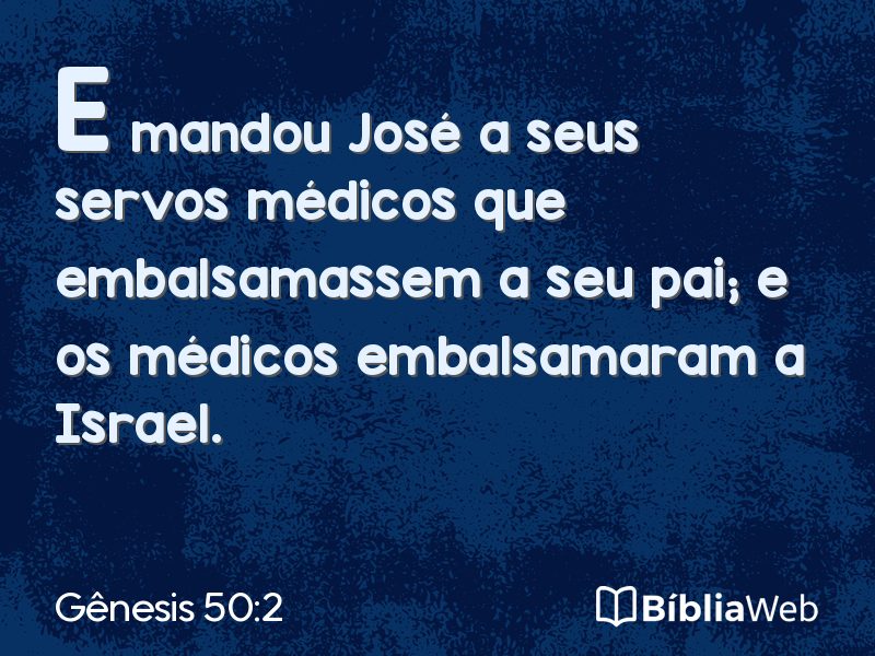 Gênesis 50:2 em imagem para compartilhar