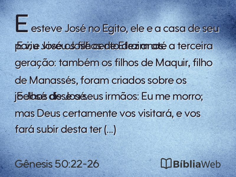 Gênesis 50:22-26 em imagem para compartilhar