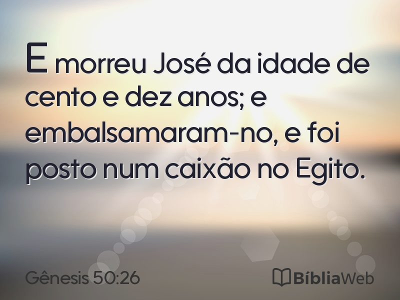 Gênesis 50:26 em imagem para compartilhar