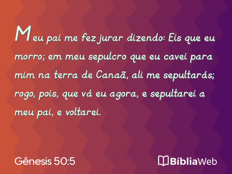 Gênesis 50:5 em imagem para compartilhar