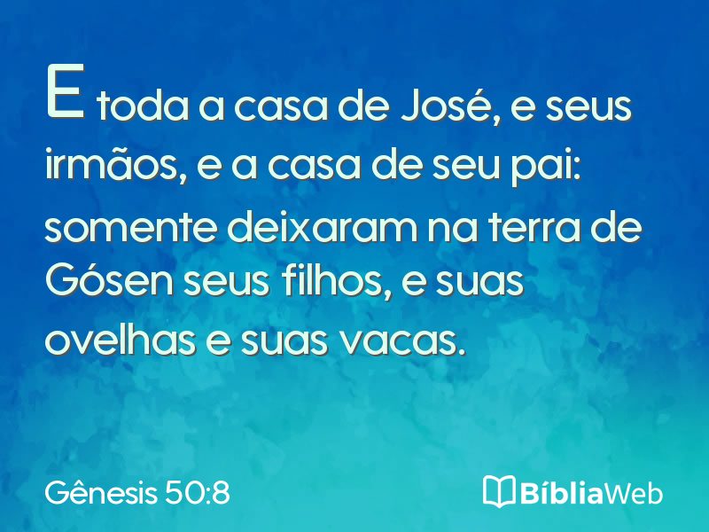 Gênesis 50:8 em imagem para compartilhar