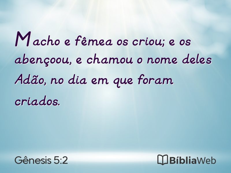 Gênesis 5:2 em imagem para compartilhar