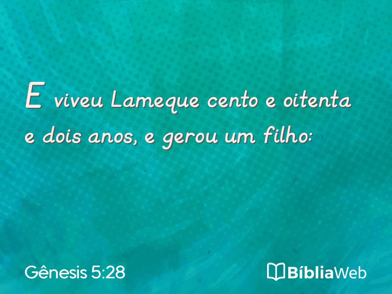 Gênesis 5:28 em imagem para compartilhar