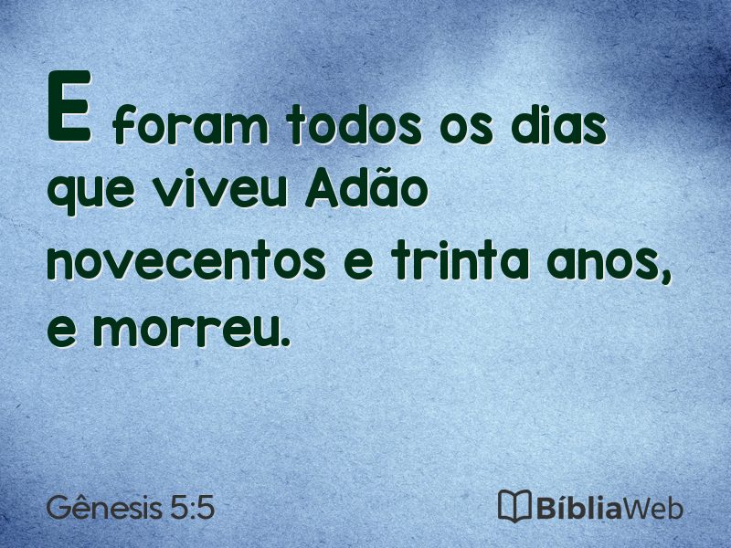 Gênesis 5:5 em imagem para compartilhar
