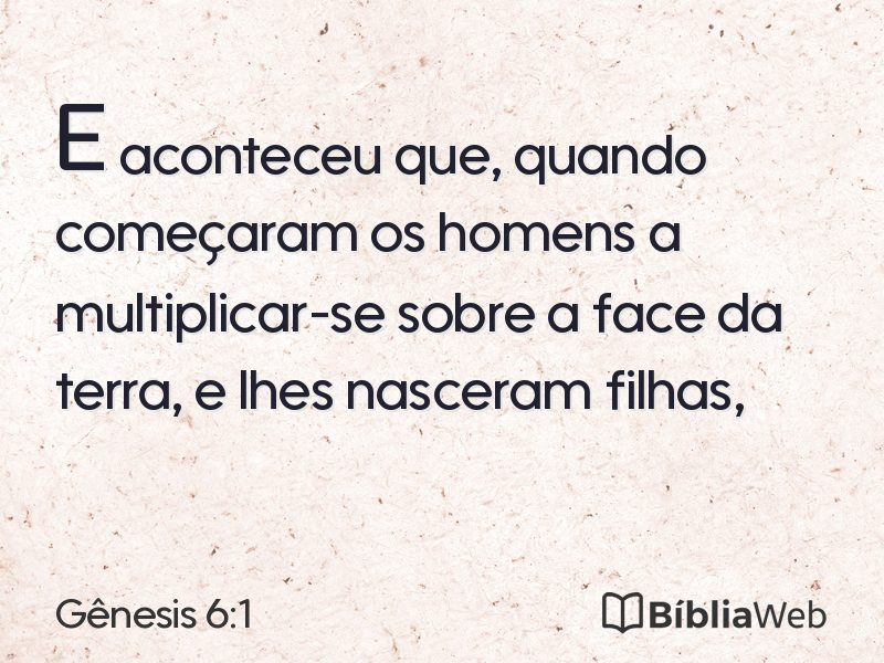 Gênesis 6:1 em imagem para compartilhar
