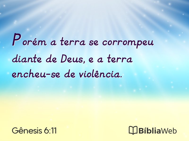 Gênesis 6:11 em imagem para compartilhar