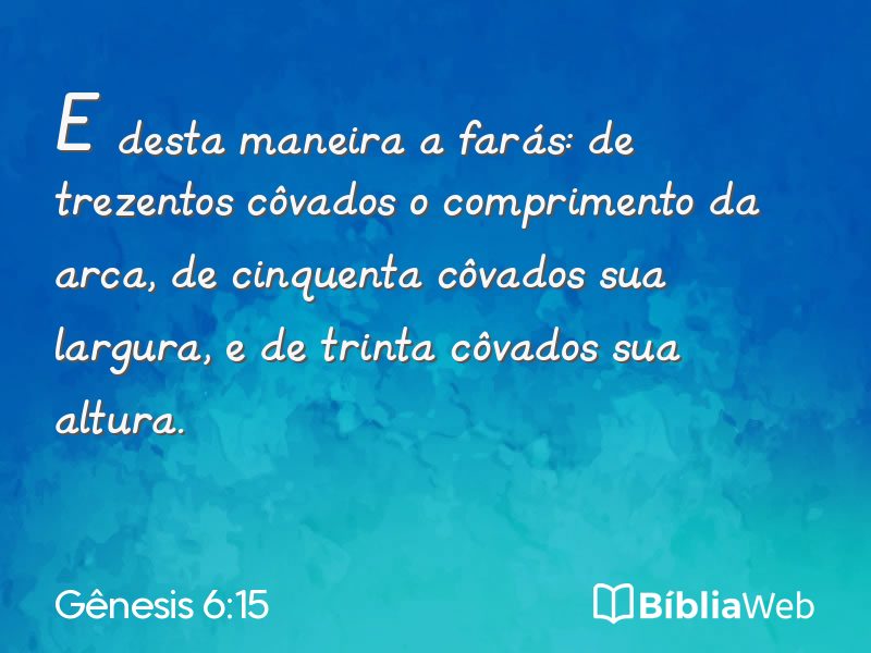 Gênesis 6:15 em imagem para compartilhar